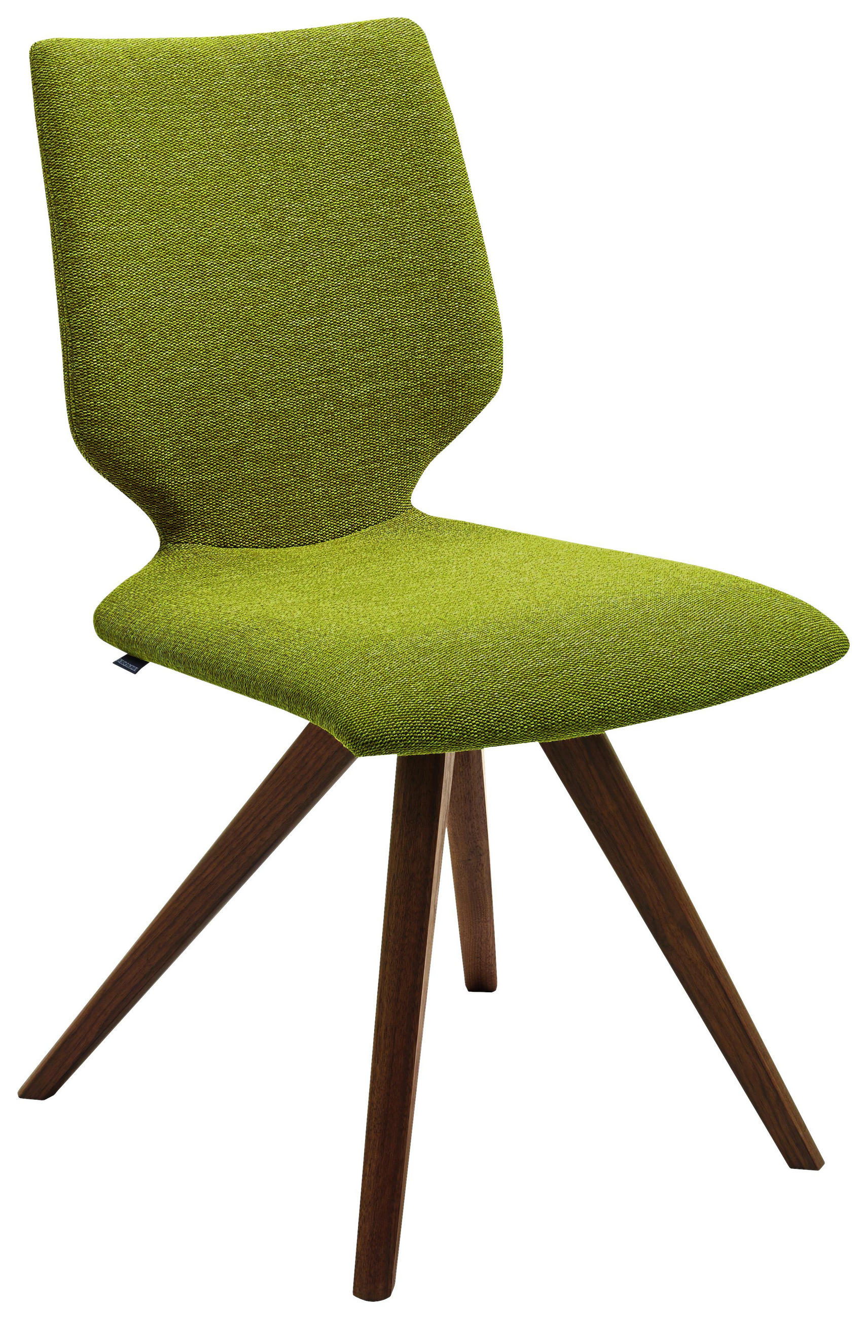 Stuhl in Holz, Textil Nussbaumfarben, Limette