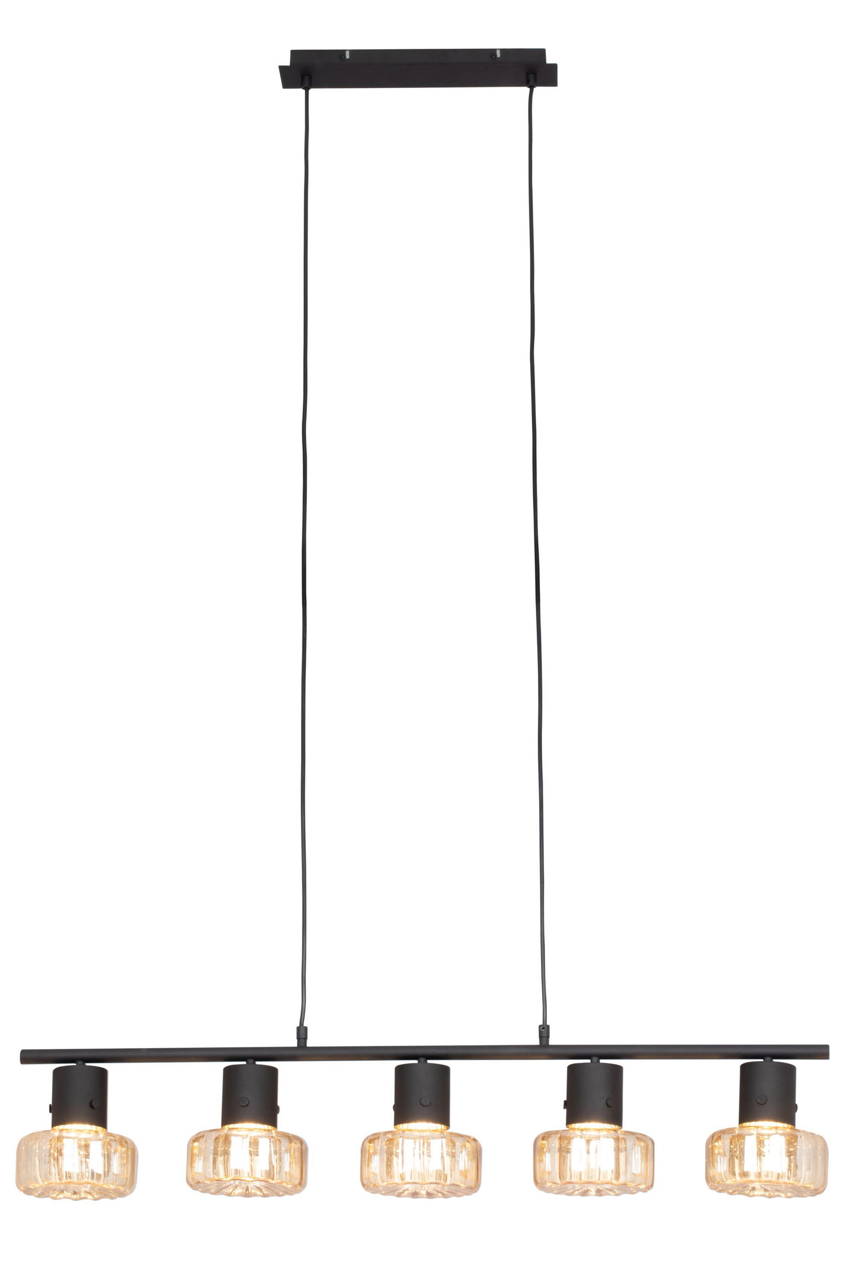 SVJETILJKA VISEĆA 100/15/150 cm - crna/boje jantara, Design, staklo (100/15/150cm) - Novel