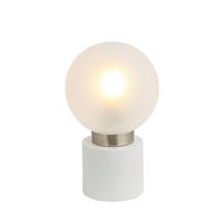 TISCHLEUCHTE 15/24,5 cm   - Opal/Weiß, Design, Glas/Metall (15/24,5cm) - Globo