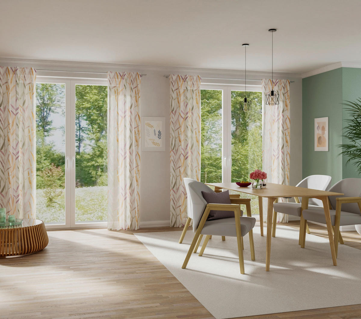 FERTIGVORHANG  halbtransparent  135/245 cm   - Multicolor, Basics, Textil (135/245cm) - Fuggerhaus