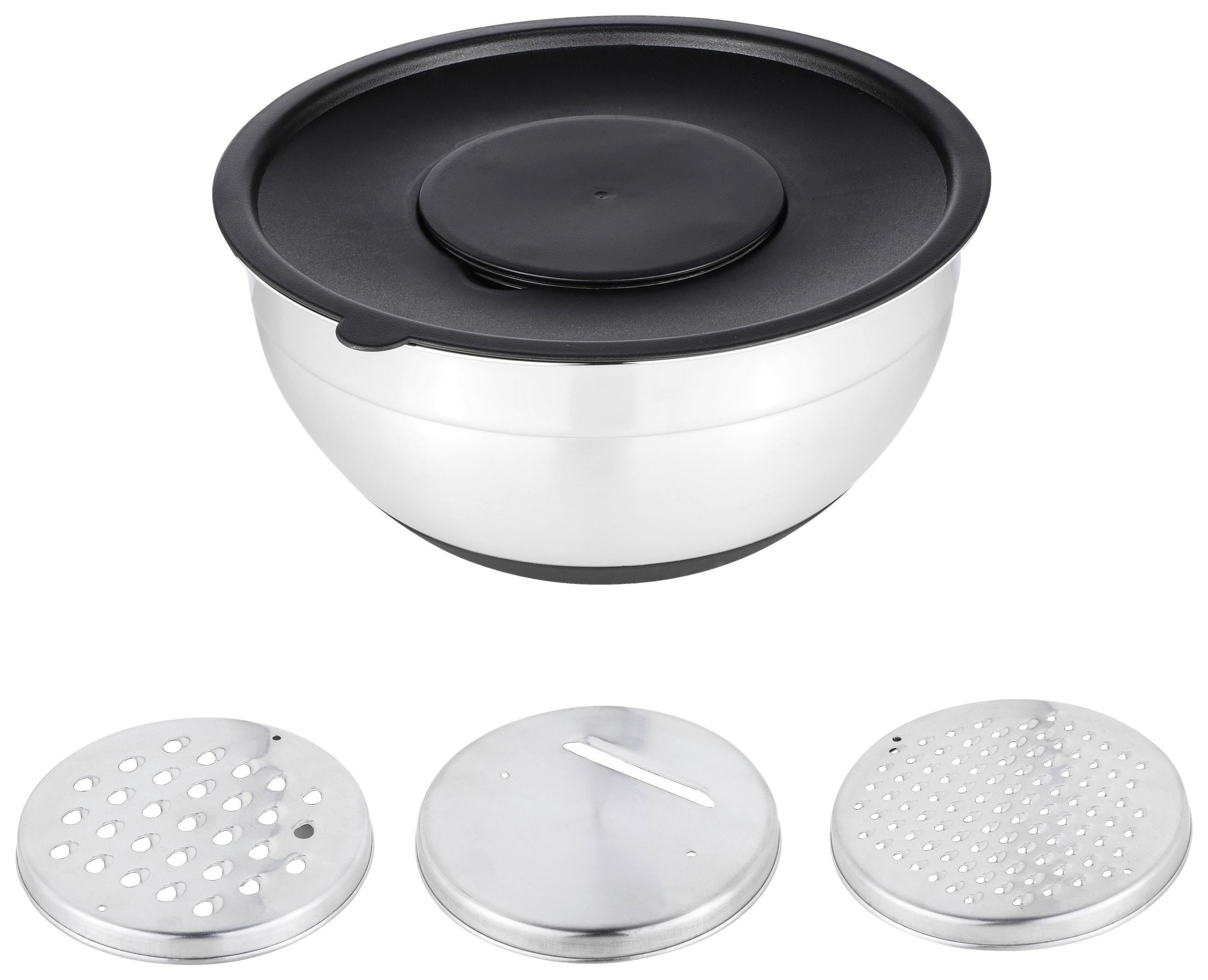 RÜHRSCHÜSSEL - Edelstahlfarben/Schwarz, Trend, Kunststoff/Metall (26/12,5cm)