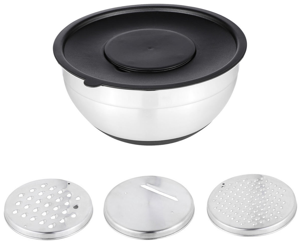 RÜHRSCHÜSSEL - Edelstahlfarben/Schwarz, Trend, Kunststoff/Metall (26/12,5cm)