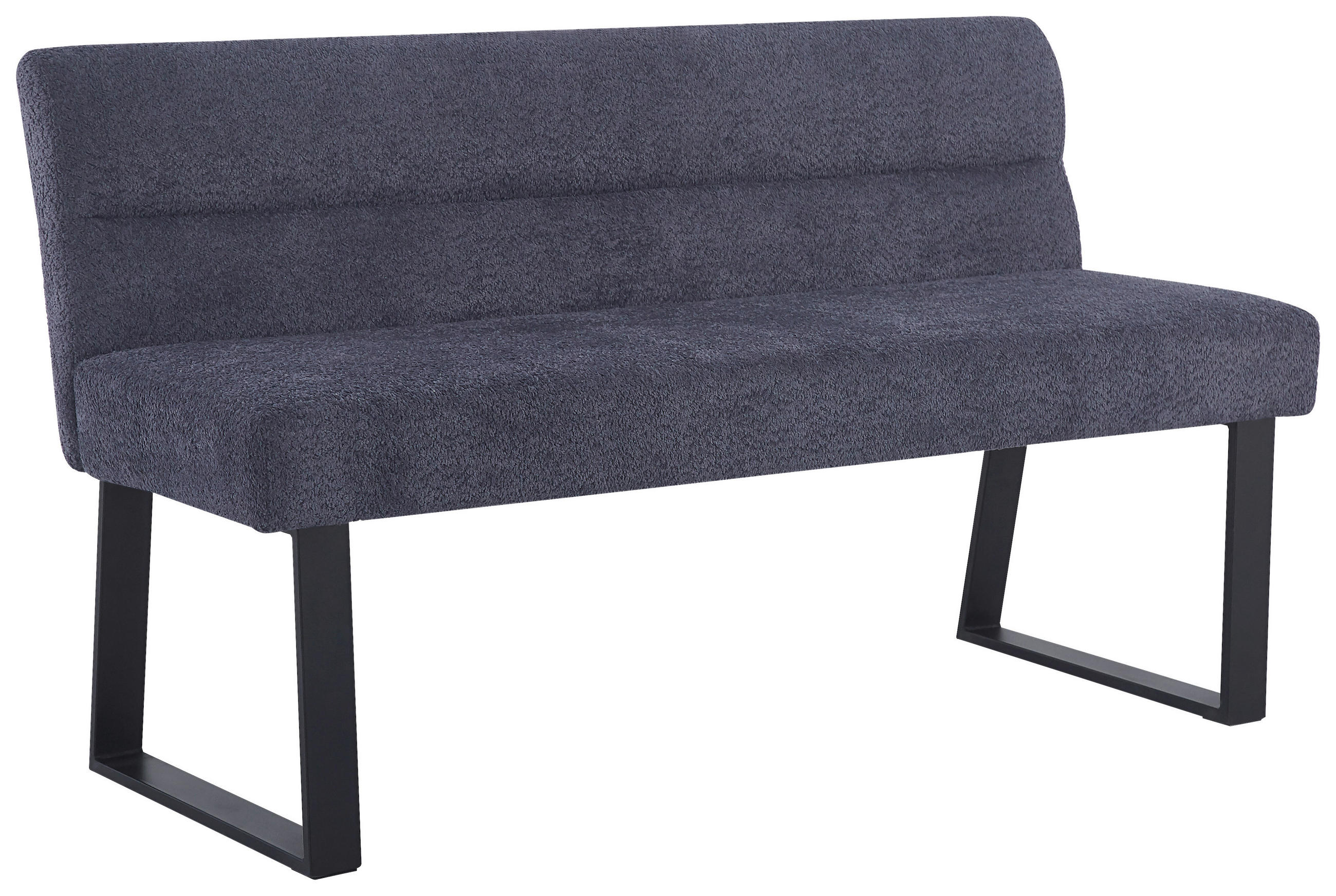 SITZBANK 140/83/61 cm Leinenoptik Dunkelgrau  - Dunkelgrau/Schwarz, KONVENTIONELL, Textil/Metall (140/83/61cm) - MID.YOU