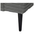 ECKSOFA Grau Cord Zierkissen, Rückenkissen, Rücken echt  - Schwarz/Grau, KONVENTIONELL, Textil/Metall (173/276cm) - Carryhome