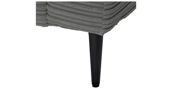ECKSOFA Grau Cord Zierkissen, Rückenkissen, Rücken echt  - Schwarz/Grau, KONVENTIONELL, Textil/Metall (173/276cm) - Carryhome