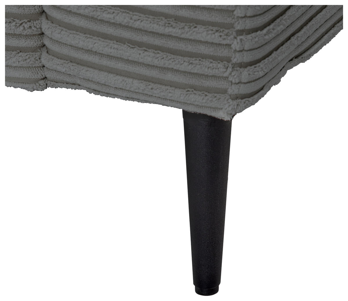 ECKSOFA Grau Cord  - Schwarz/Grau, KONVENTIONELL, Textil/Metall (173/276cm) - Carryhome