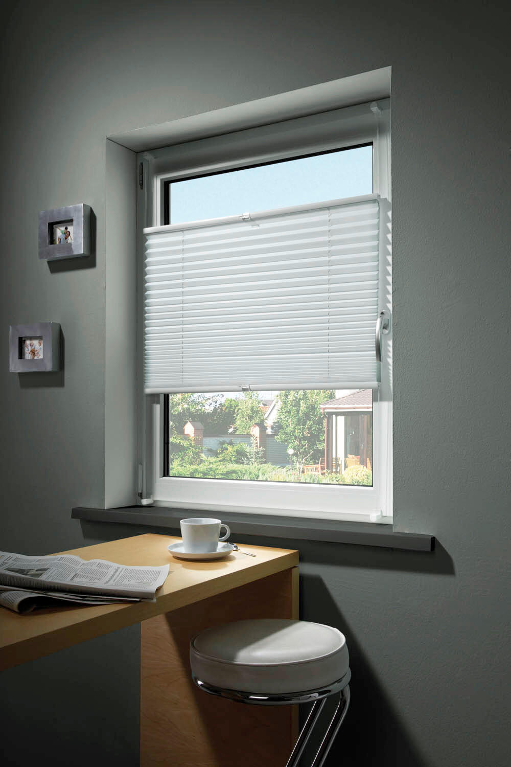 PLISSEE  halbtransparent   40/100 cm   - Weiß, Basics, Textil (40/100cm) - Homeware