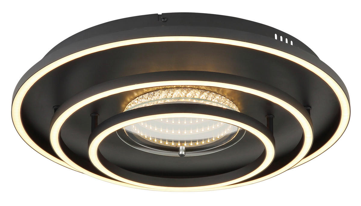 LED-DECKENLEUCHTE 72,2/51,7/10 cm   - Schwarz/Weiß, Design, Kunststoff/Metall (72,2/51,7/10cm) - Globo