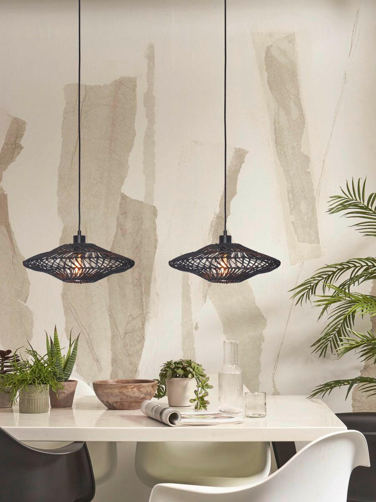 HÄNGLAMPA GOOD&MOJO  40/12 cm  - svart, Trend, naturmaterial (40/12cm) - Good & Mojo