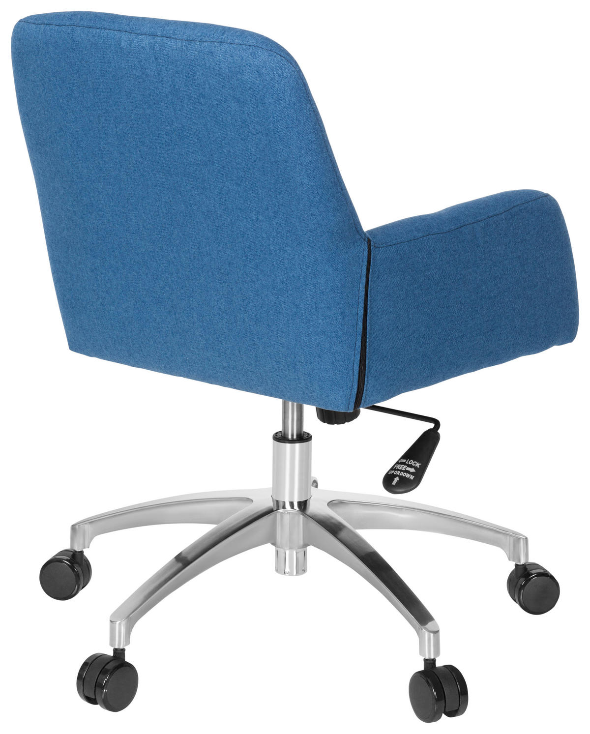 OTOČNÁ ŽIDLE, plochá tkanina, modrá - modrá/barvy stříbra, Basics, kov/textil (53/82/62cm) - MID.YOU