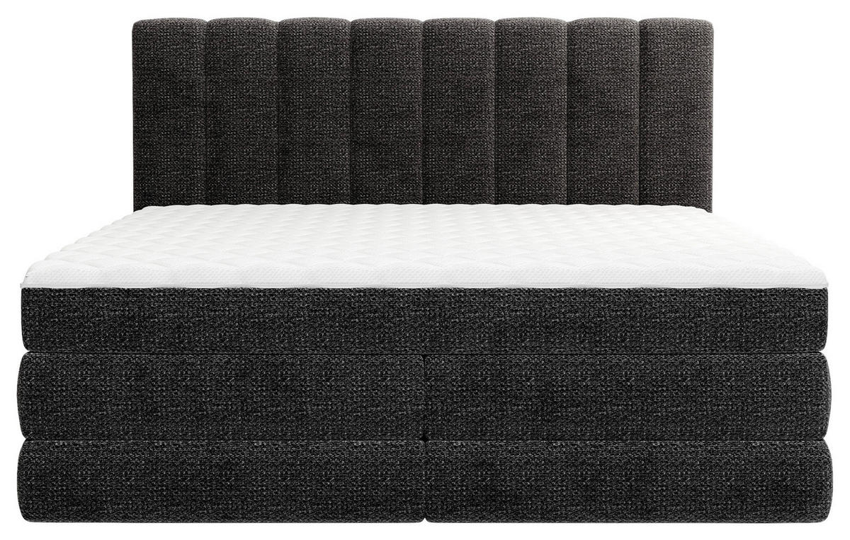 BOXSPRINGBETT 140/200 cm,  in Schwarz, Bettkasten, Matratzen, H2 + H3 = mittel + fest  - Schwarz, KONVENTIONELL, Kunststoff/Textil (140/200cm) - Carryhome