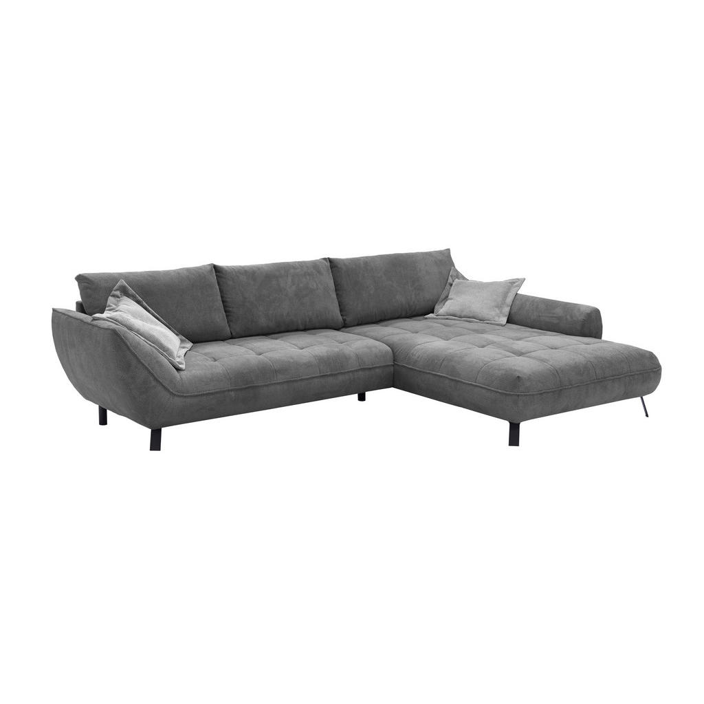 Thumbnail - Livetastic Ecksofa Biarritz, Anthrazit, Textil, 3-Sitzer, Füllung: Silikon, Schaumstoffflocken,Schaumstoff, Ottomane rec...