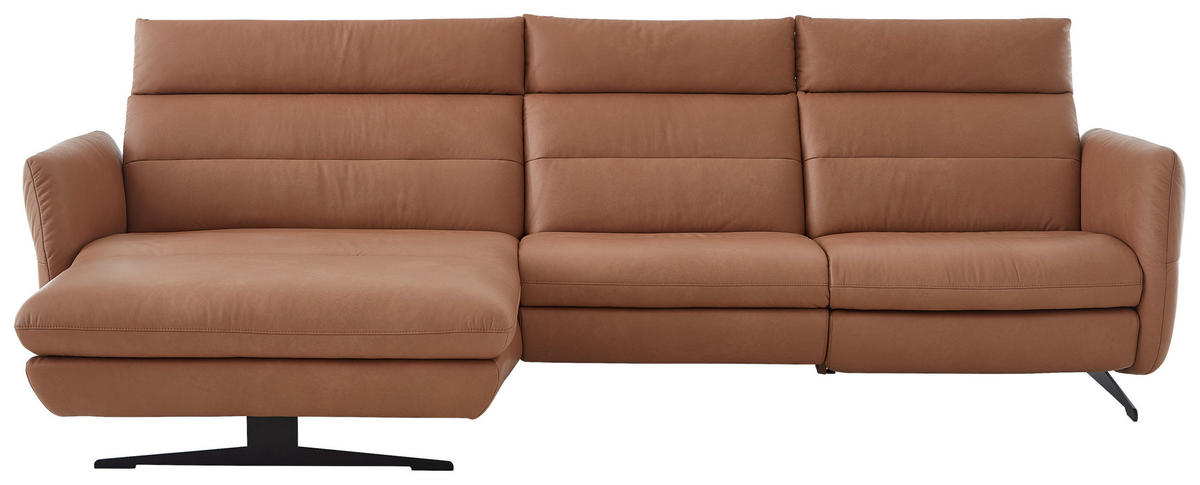 ROHOVÁ SEDACIA SÚPRAVA, koža, farba lieskového orecha - čierna/farba lieskového orecha, Design, kov/koža (157/300cm) - Dieter Knoll