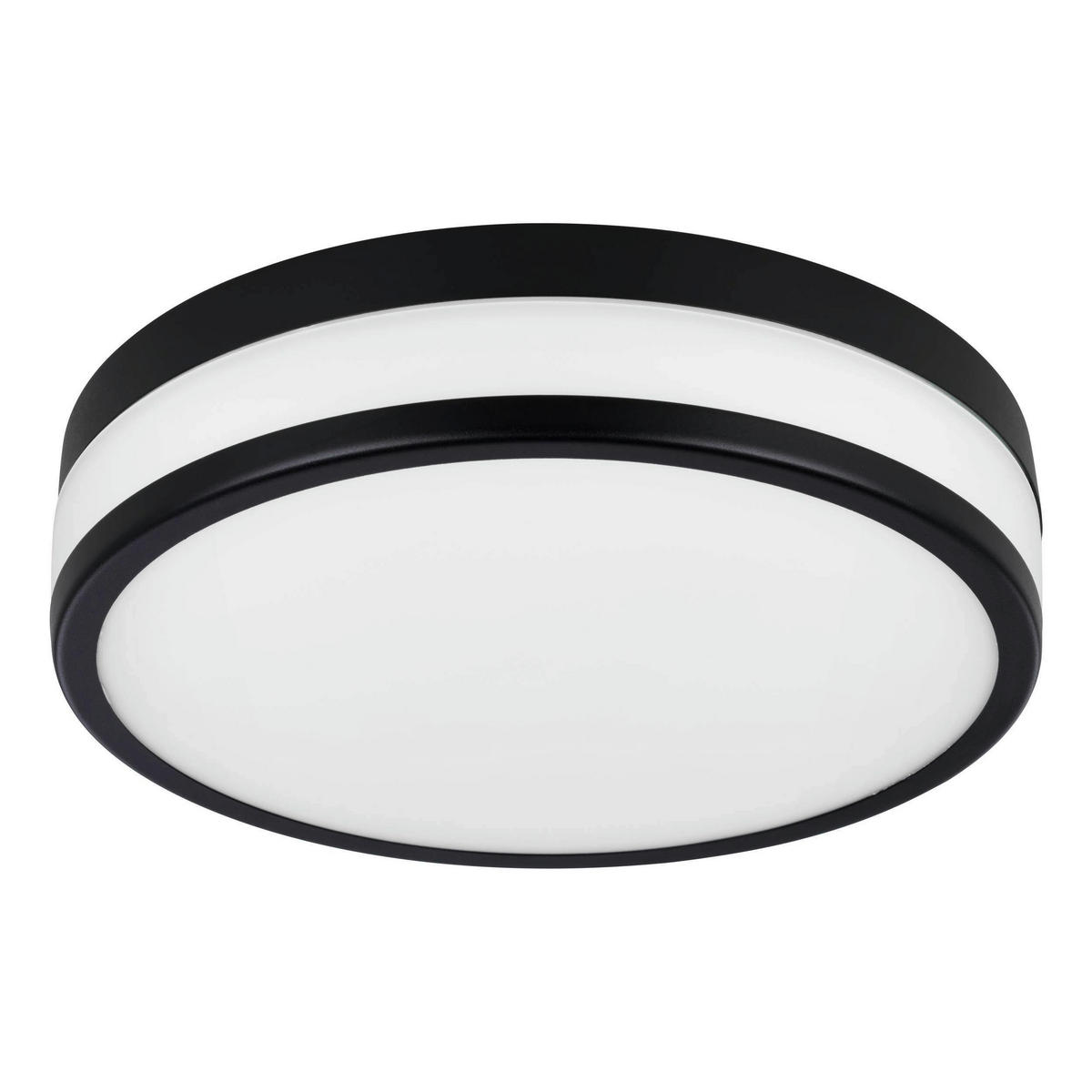 BADEZIMMER-DECKENLEUCHTE  30/7,5 cm    - Schwarz/Weiß, Basics, Glas/Metall (30/7,5cm) - Celina