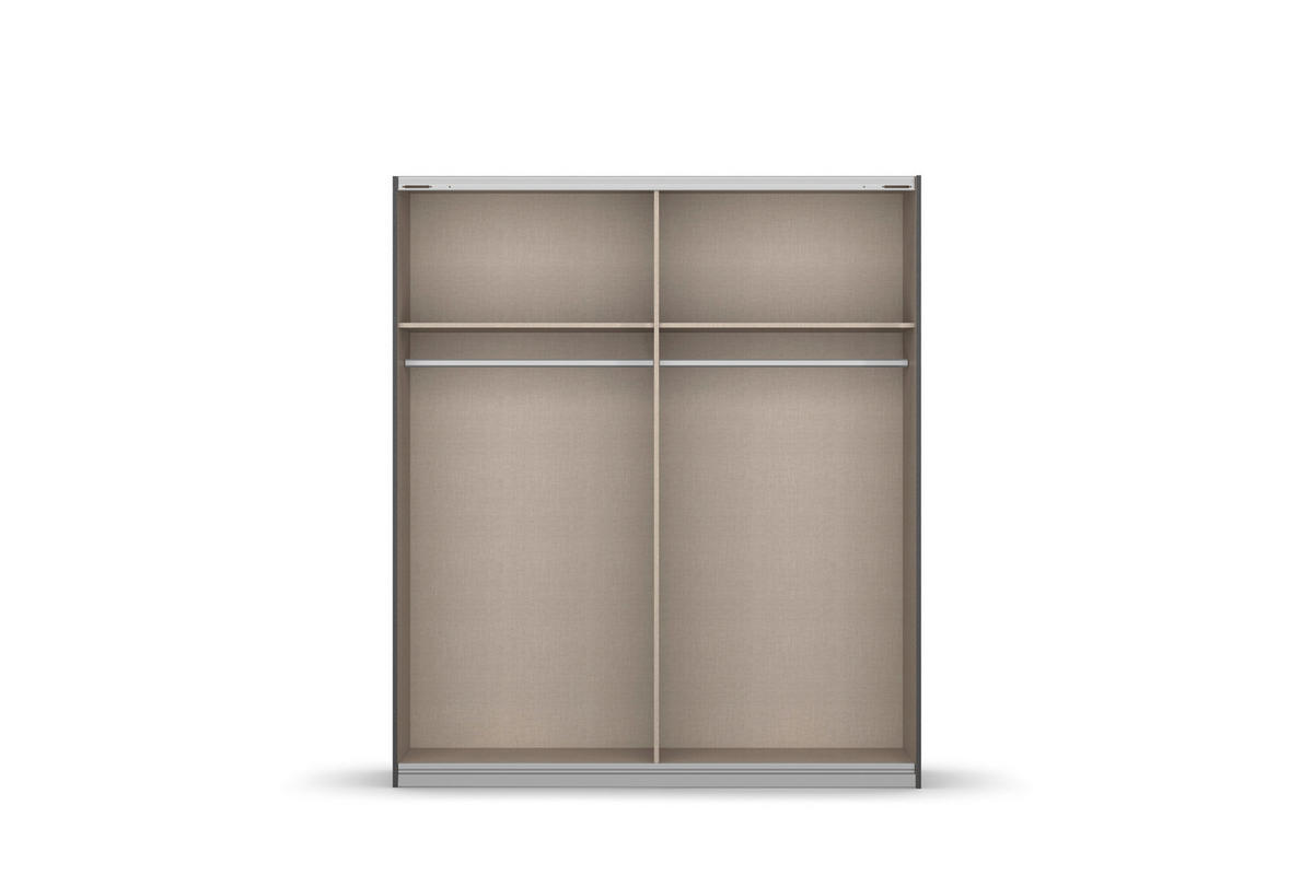 SCHWEBETÜRENSCHRANK 181/197/61 cm Weiß, Eiche Artisan  - Alufarben/Eiche Artisan, MODERN, Holzwerkstoff/Metall (181/197/61cm) - Rauch Möbel