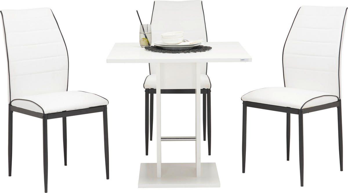STOL, kovina, tekstil bela  - črna/bela, Design, kovina/tekstil (43,5/96/58cm) - Carryhome
