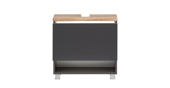 WASCHTISCHUNTERSCHRANK 61/55/40 cm  - Silberfarben/Eiche Wotan, Natur, Holzwerkstoff/Kunststoff (61/55/40cm) - Xora