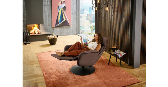 RELAXSESSEL in Leder Braun  - Schwarz/Braun, Design, Leder/Metall (76/108/86cm) - Dieter Knoll