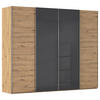 SCHWEBETÜRENSCHRANK 271/235/68 cm 4-türig Grau, Eiche Artisan  - Chromfarben/Eiche Artisan, KONVENTIONELL, Glas/Holzwerkstoff (271/235/68cm) - Novel
