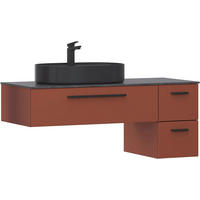 WASCHTISCHKOMBI 120,8 cm  - Rotbraun/Schwarz, KONVENTIONELL, Keramik/Holzwerkstoff (120,8cm) - Belluti