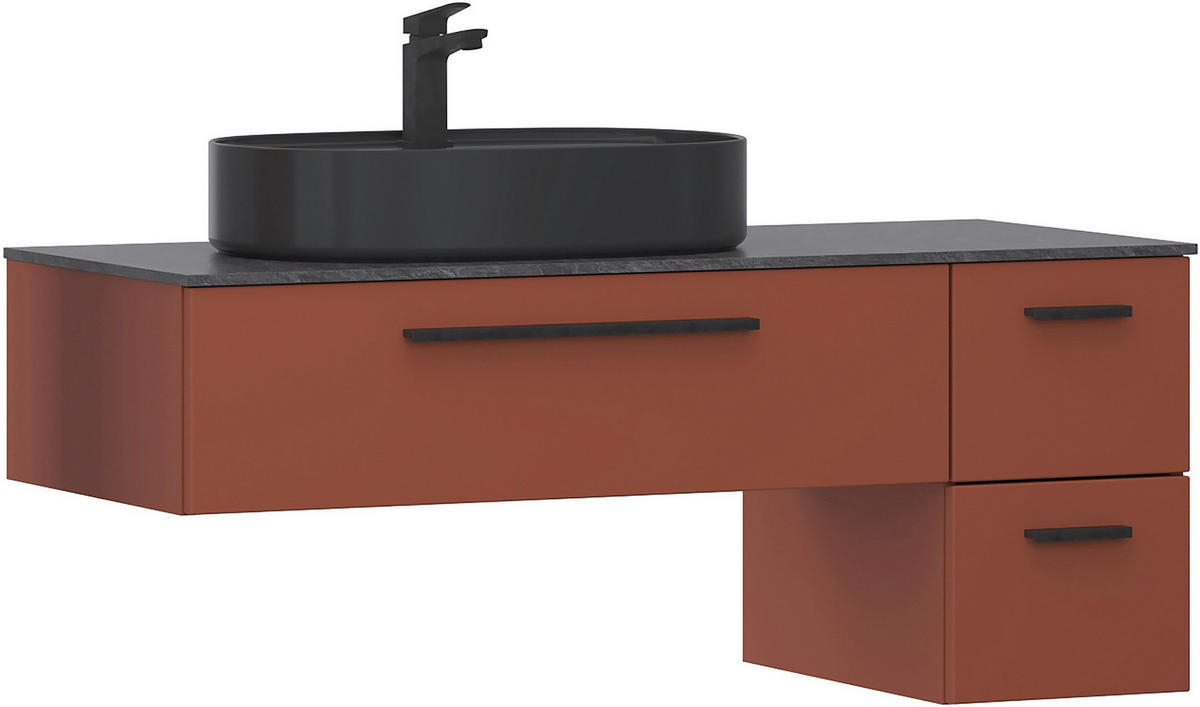 WASCHTISCHKOMBI 120,8 cm  - Rotbraun/Schwarz, KONVENTIONELL, Keramik/Holzwerkstoff (120,8cm) - Belluti