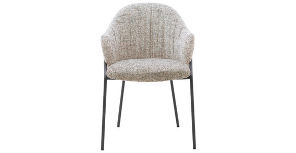ARMLEHNSTUHL  in beflockt  - Taupe/Anthrazit, Design, Textil/Metall (55/84/55cm) - Belluti