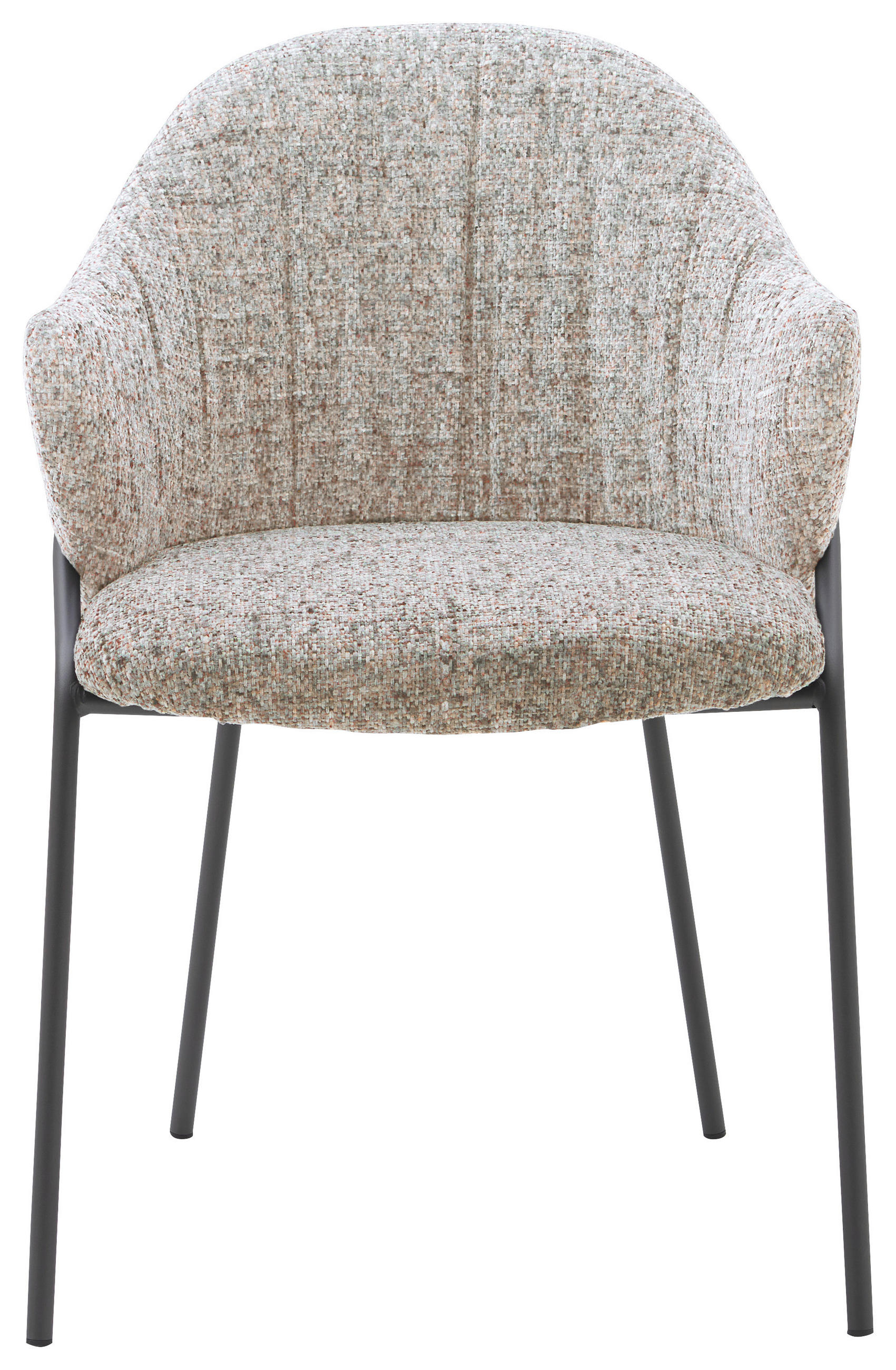 ARMLEHNSTUHL  in beflockt  - Taupe/Anthrazit, Design, Textil/Metall (55/84/55cm) - Emilio Belluti