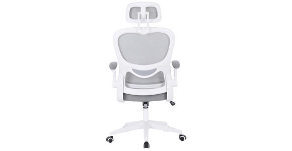 DREHSTUHL in Netzbespannung Grau, Weiß - Weiß/Grau, KONVENTIONELL, Kunststoff/Textil (63,5/122-132/66cm) - Carryhome