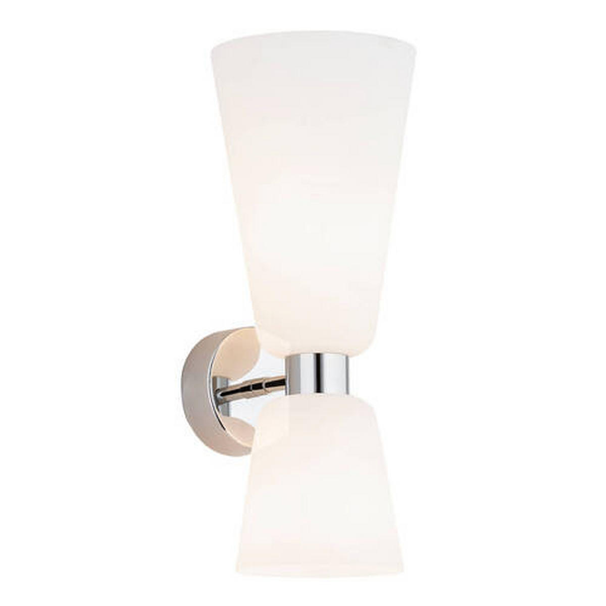 WANDLEUCHTE Argon Reno 34/15/13,5 cm   - Chromfarben/Weiß, Basics, Glas/Metall (34/15/13,5cm)