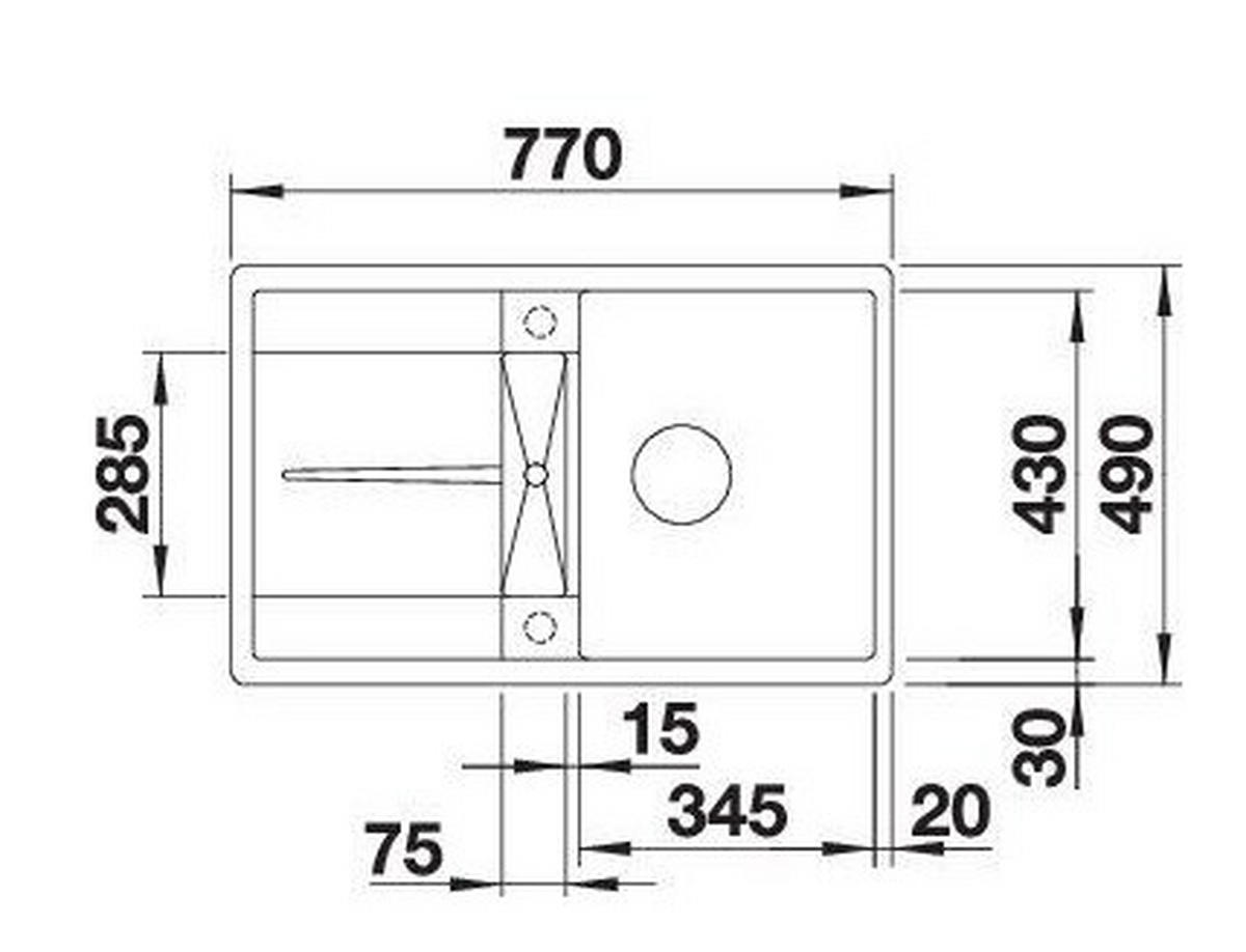 SPÜLE 519086  - Grau, Basics, Stein (77/19/49cm) - Blanco