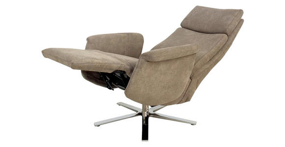 RELAXSESSEL Mikrofaser    - Chromfarben/Beige, Design, Textil/Metall (80/113/90cm) - Cantus