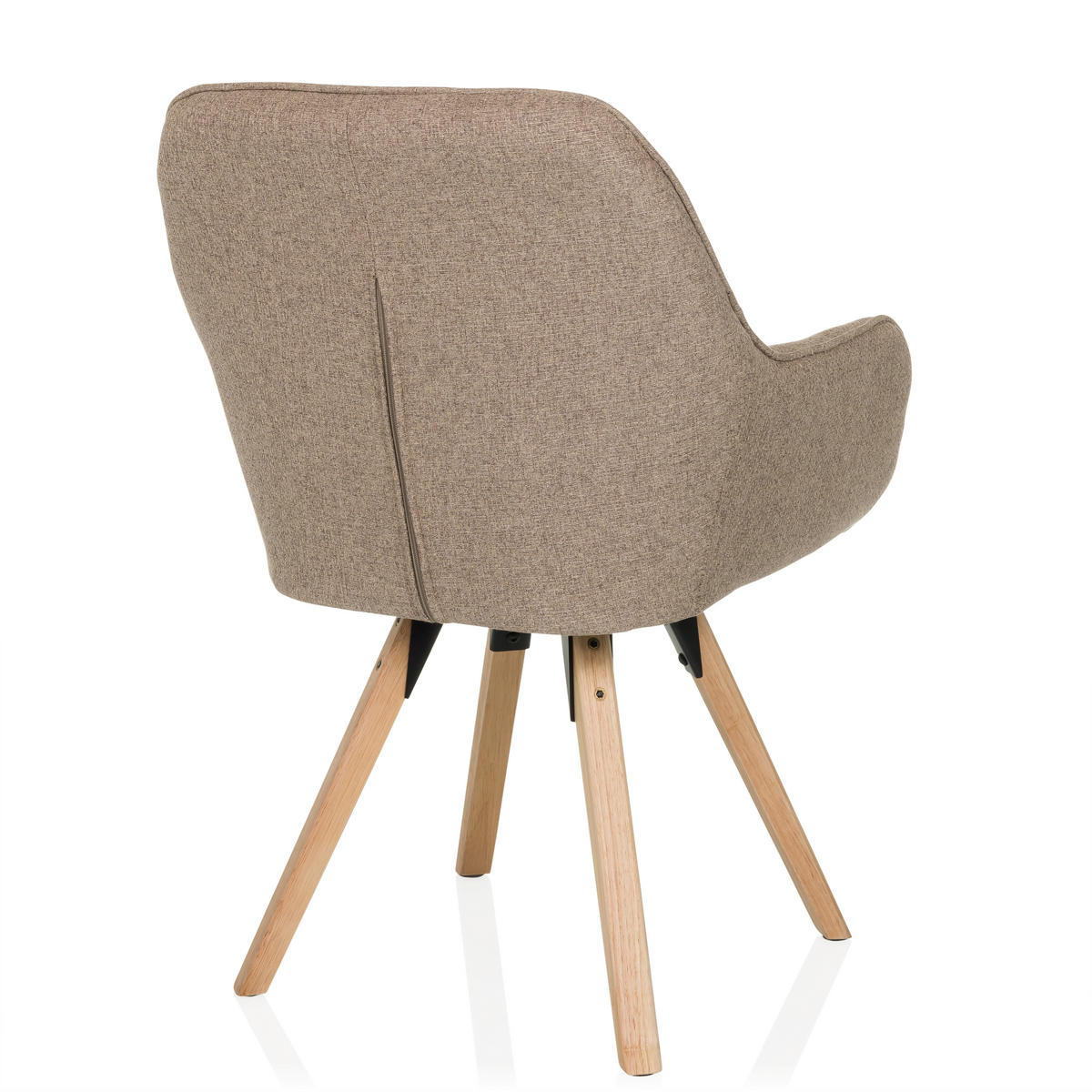 ARMLEHNSTUHL   Flachgewebe  Beige  - Beige/Buchefarben, MODERN, Holz/Textil (56/84/62cm) - MID.YOU