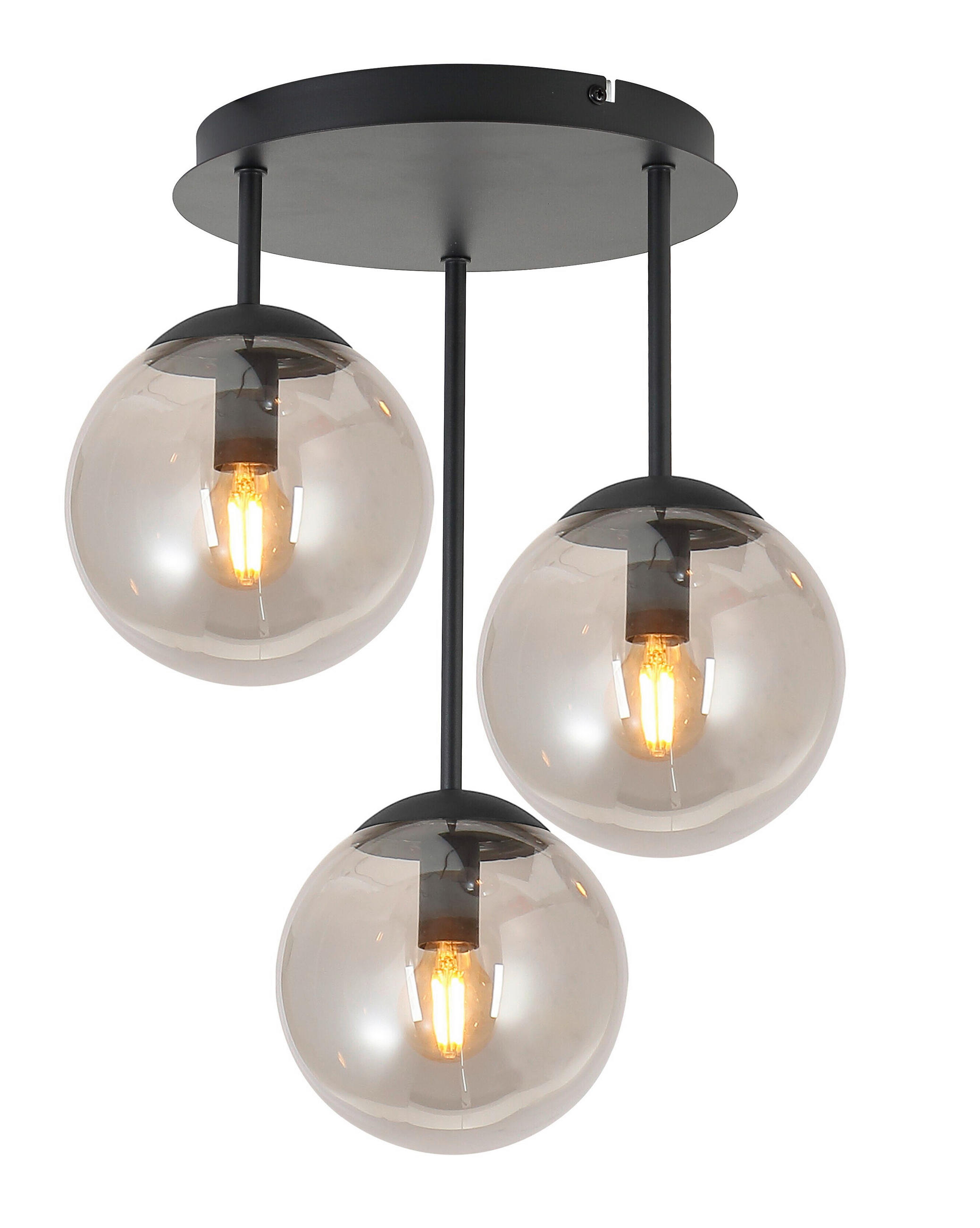 HÄNGELEUCHTE 34,5/41,5 cm   - Schwarz, Trend, Glas/Metall (34,5/41,5cm) - Novel