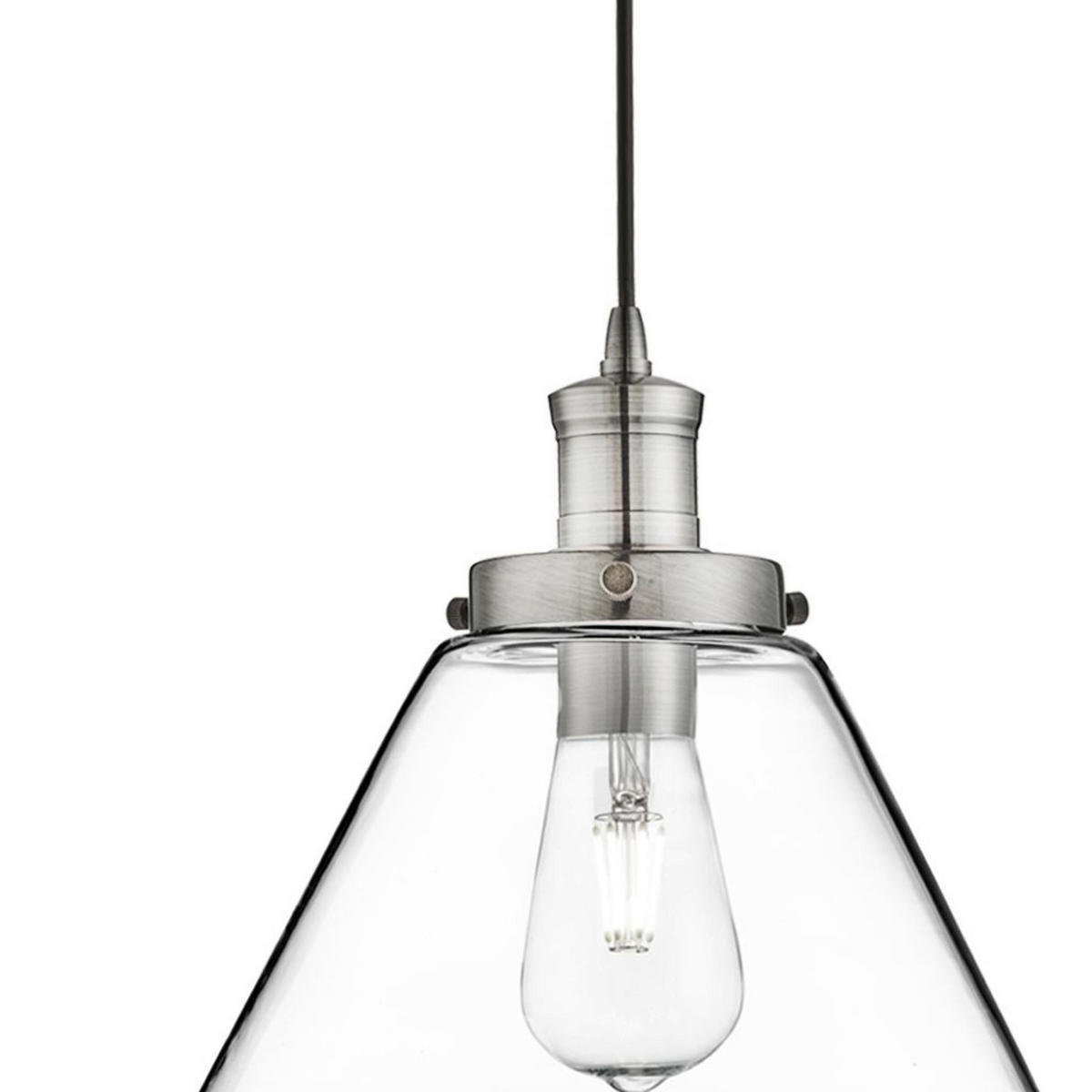 SVJETILJKA VISEĆA  29/28 cm      Pyramid Pendant  - srebrne boje/prozirno, Basics, staklo/metal (29/28cm)