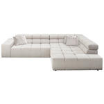 ECKSOFA  in Feincord Hellgrau  317/213 cm  - Hellgrau/Schwarz, Design, Kunststoff/Textil (317/213cm) - Hom`in