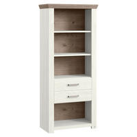 REGAL Weiß, Eichefarben  - Eichefarben/Weiß, Design, Holzwerkstoff/Metall (74,5/174,6/42,2cm) - SetOne by Musterring