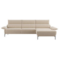 ECKSOFA in Bouclé Creme  330/186 cm  - Creme/Schwarz, Design, Textil/Metall (330/186cm) - Johann Jakob