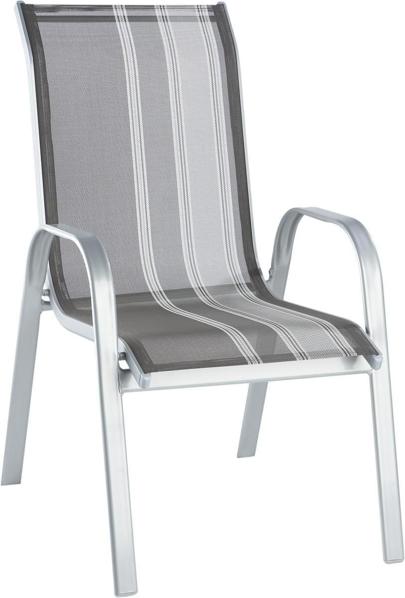 BAŠTENSKA STOLICA SLOŽIVA - siva/srebrna, Osnovno, metal/tekstil (55/96/76cm) - Ambia Garden