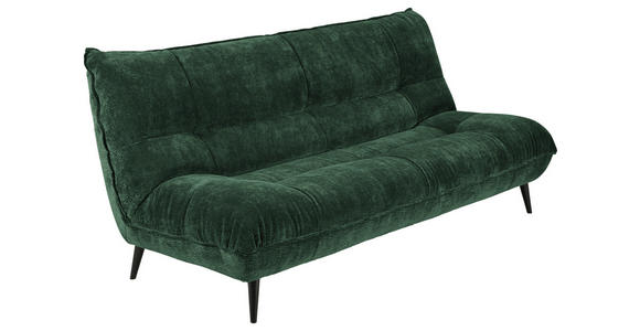 3-SITZER-SOFA in Mikrofaser Dunkelgrün  - Dunkelgrün/Schwarz, KONVENTIONELL, Textil/Metall (230/100/101cm) - Hom`in