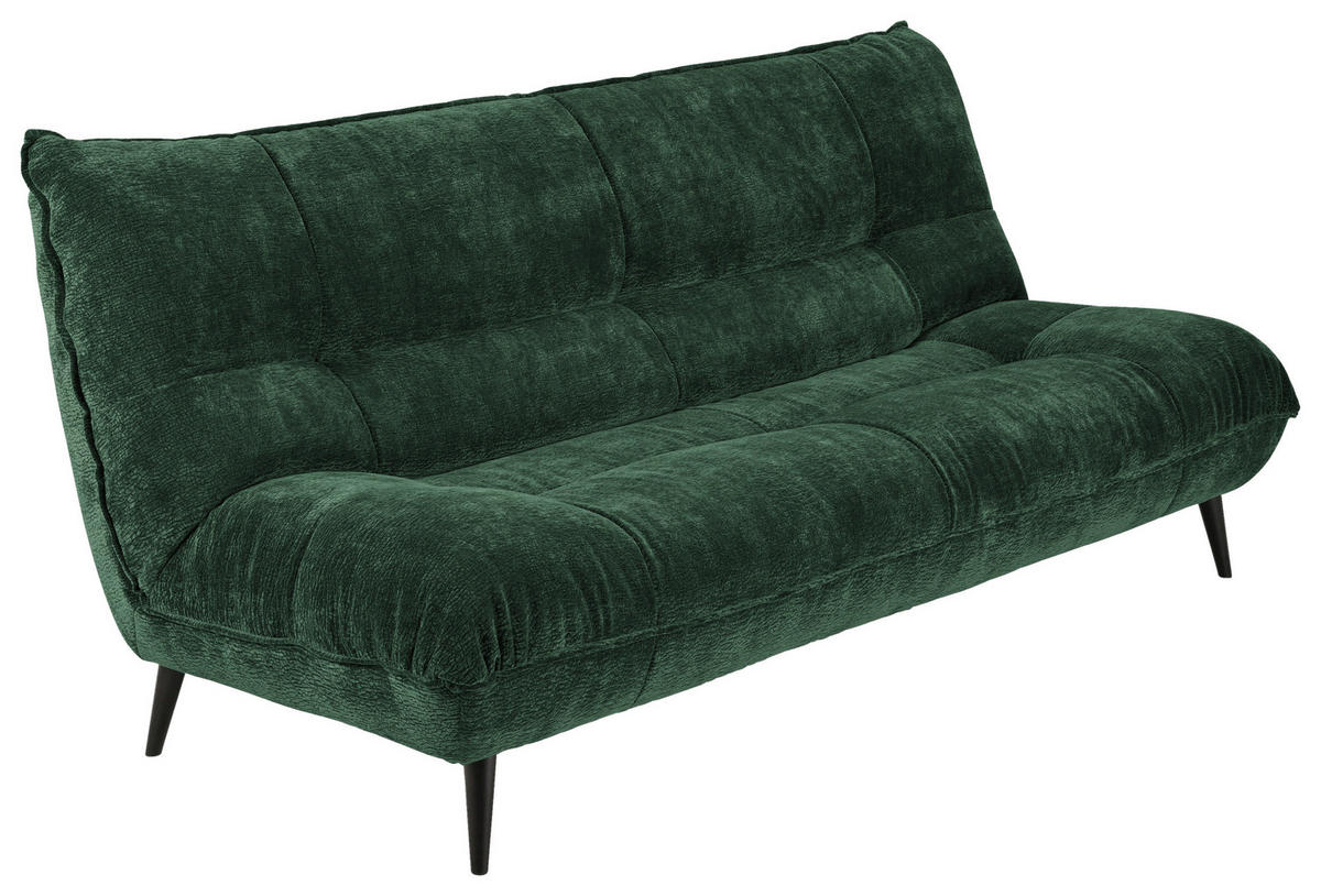 3-SITZER-SOFA in Mikrofaser Dunkelgrün  - Dunkelgrün/Schwarz, Konventionell, Textil/Metall (230/100/101cm) - MID.YOU