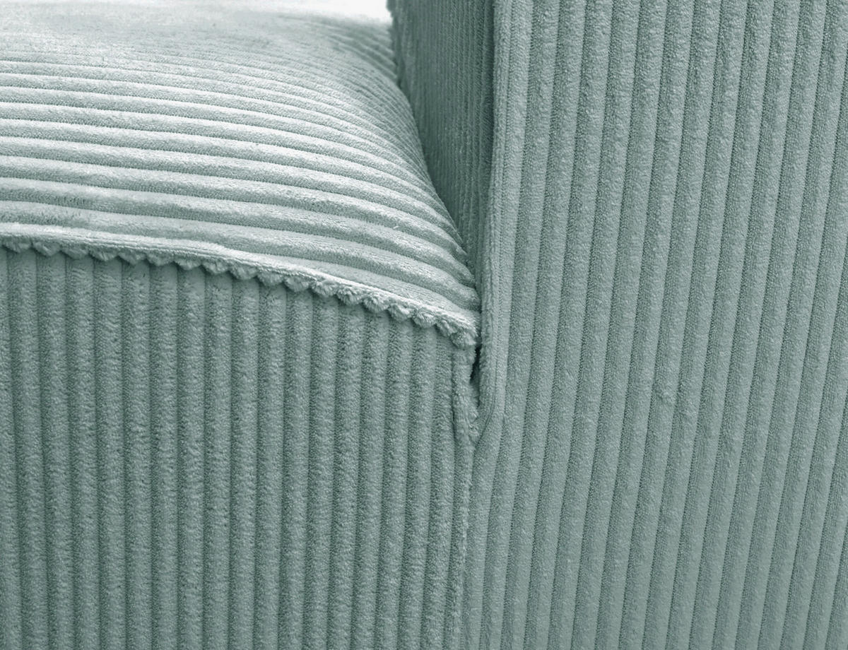 ECKSOFA ANTHONY Mintgrün Cord  - Schwarz/Mintgrün, Design, Kunststoff/Textil (163/275cm) - MID.YOU