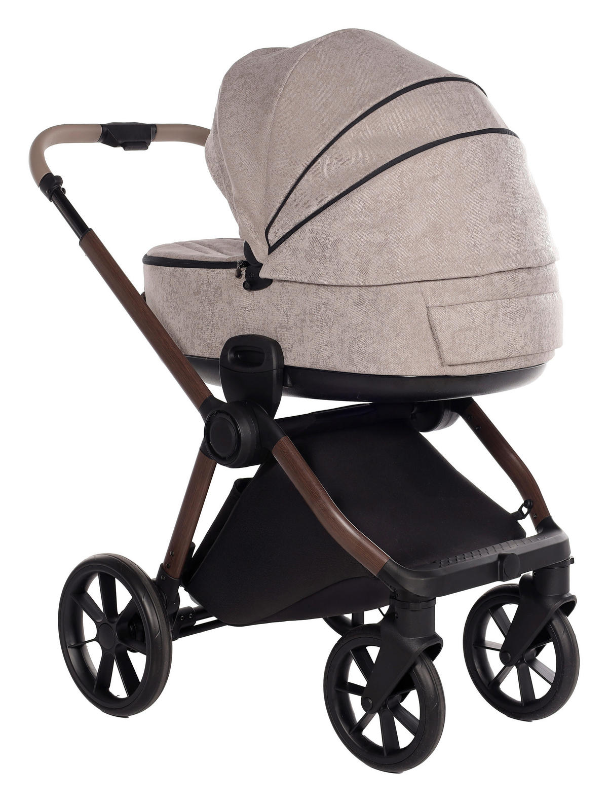 KINDERWAGENSET  Facetty  Vanilla Mousse  - Beige/Braun, Design, Textil/Metall (104,5/62/94cm) - Jimmylee