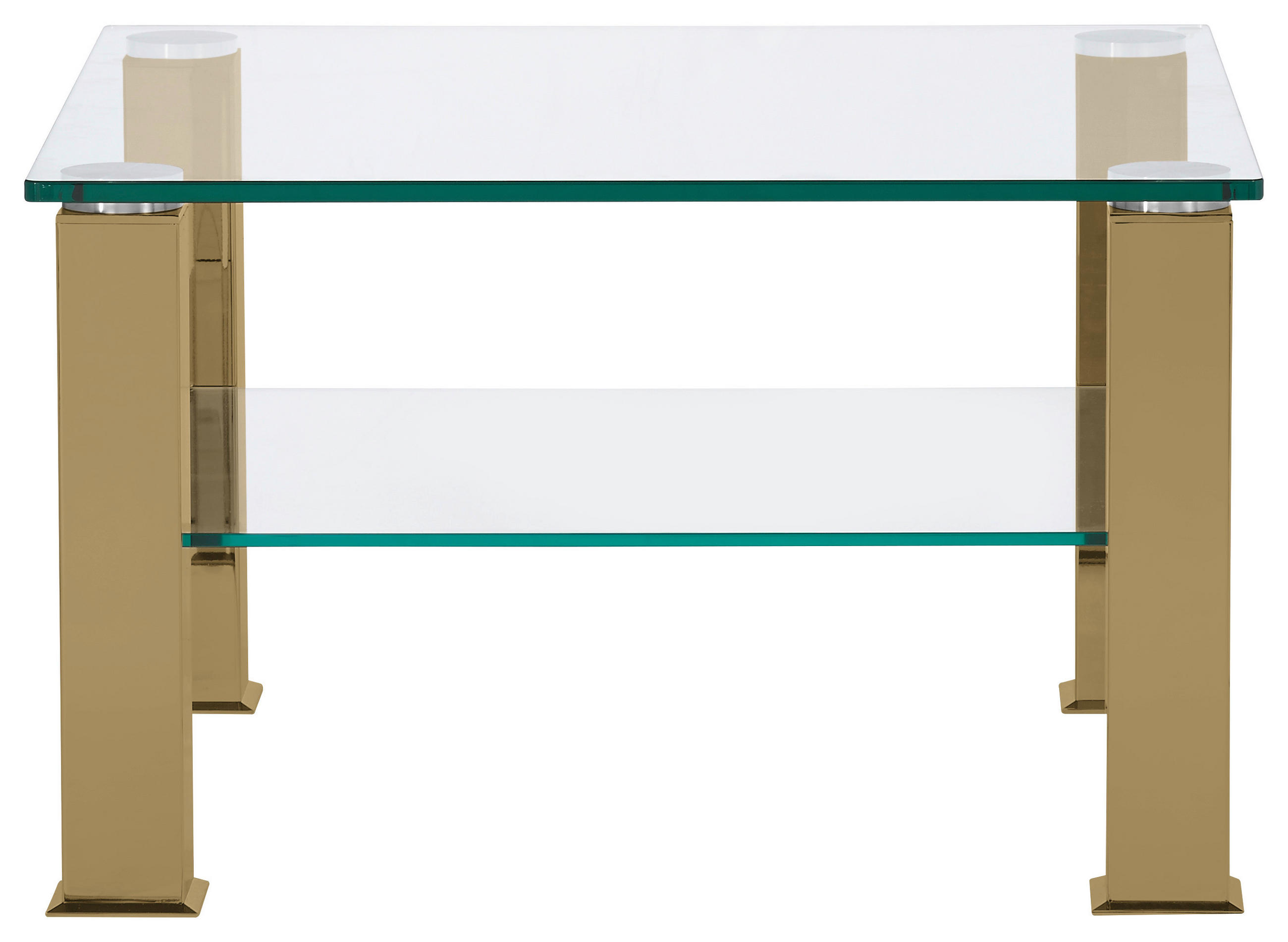 COUCHTISCH Kristallglas 75/75/42,5 cm quadratisch Gelb  - Gelb, Design, Glas/Kunststoff (75/75/42,5cm)