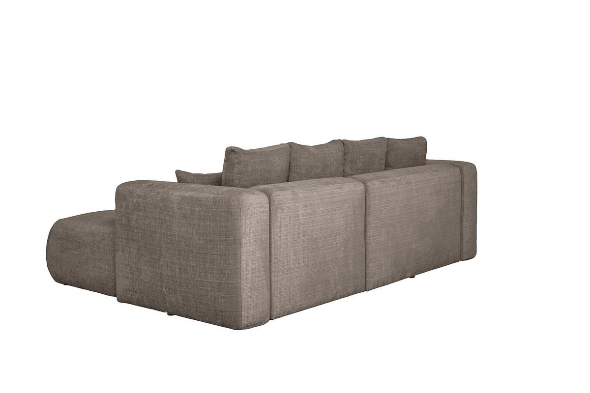 ECKSOFA Taupe Chenille Zierkissen, Rückenkissen, Rücken echt  - Taupe/Schwarz, MODERN, Kunststoff/Textil (276/188cm) - Milino