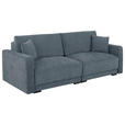 2-SITZER-SOFA in Chenille Blau  - Blau/Schwarz, KONVENTIONELL, Kunststoff/Textil (233/90/110cm) - Carryhome