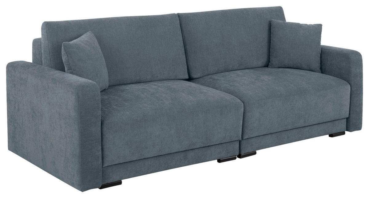 2-SITZER-SOFA in Chenille Blau  - Blau/Schwarz, Konventionell, Kunststoff/Textil (233/90/110cm) - MID.YOU