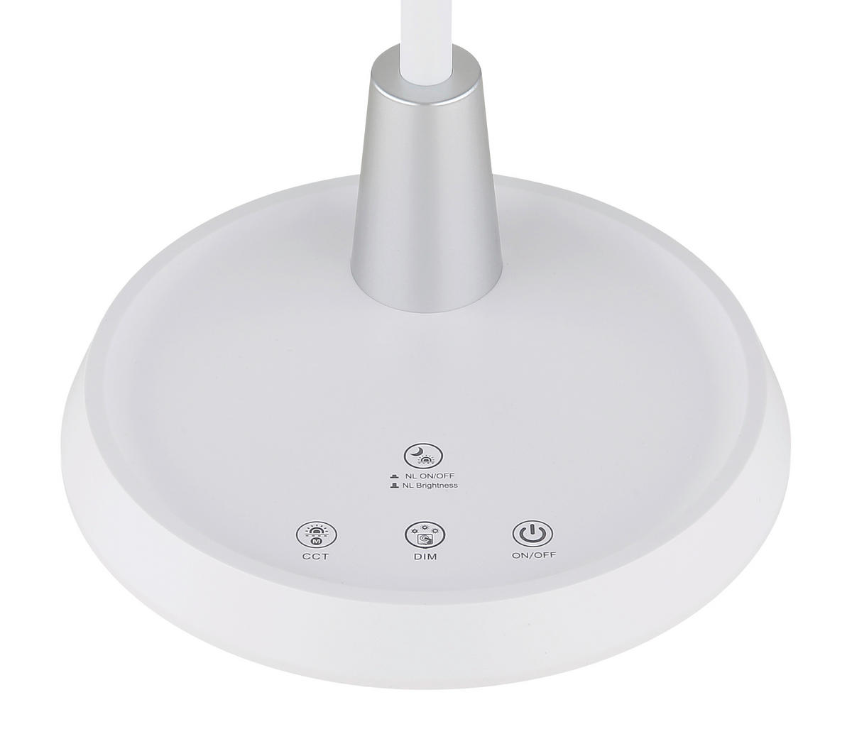 LED-TISCHLEUCHTE KIRK 30,6/17,2/44,8 cm   - Silberfarben/Weiß, Design, Kunststoff (30,6/17,2/44,8cm) - Globo