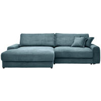 ECKSOFA  in Cord Graublau  180/300 cm  - Graublau/Schwarz, MODERN, Kunststoff/Textil (180/300cm) - Carryhome