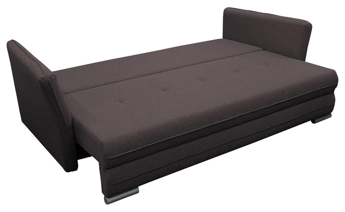 SCHLAFSOFA  mit Webstoff Dunkelbraun  - Dunkelbraun/Silberfarben, Design, Kunststoff/Textil (235/83/106cm) - MID.YOU