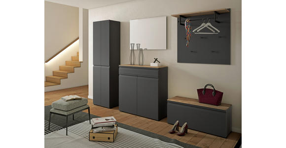 GARDEROBENPANEEL in 88/88/29 cm - Eichefarben/Anthrazit, Design, Holzwerkstoff/Metall (88/88/29cm) - Dieter Knoll